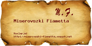 Miserovszki Fiametta névjegykártya